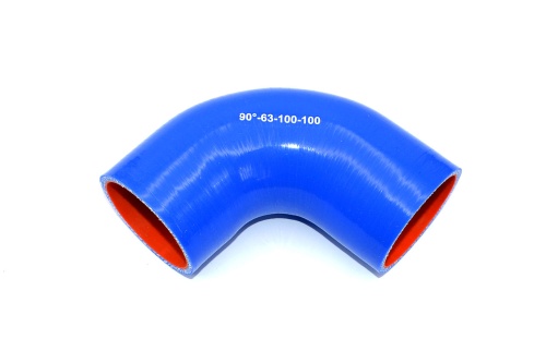 Патрубок силиконовый угловой Ф 63 мм L=100х100 мм, 90°