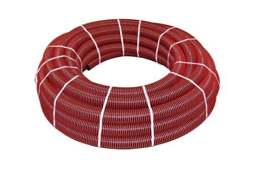Шланг ассенизаторский морозостойкий ПВХ 76 мм (50 м) чёрный с красной спиралью Португалия