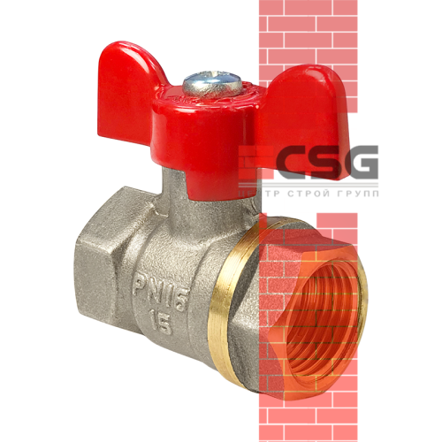 Кран шаровой латунь газ Стандарт 220 Ду32 Ру16 ВР полнопроходной рычаг ГАЛЛОП 116034 арт.1213342CDEK