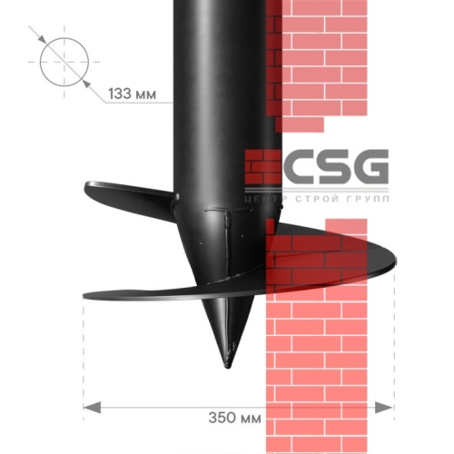 Свая винтовая СВСН-133/350/4500 по выгодным ценам в Казани.